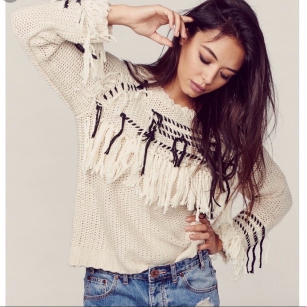 For Love and Lemons fringe sweater